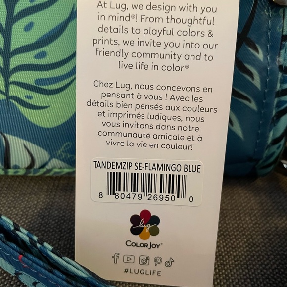 NEW Lug Tandem Zip SE RFID Wallet - Flamingo Blue - Picture 7 of 9